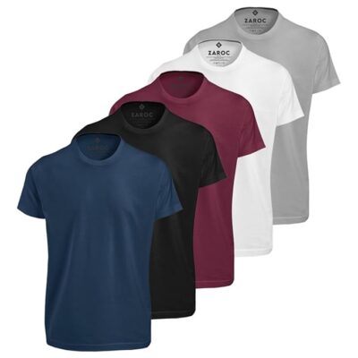 Kit 5 Camisetas Masculinas Slim Gola Algodão Premium Coloridas