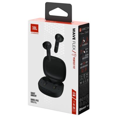 Fone de Ouvido JBL Sem Fio Bluetooth Wave Flex TWS - Preto