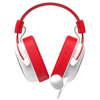 Headset Gamer Havit H2002D Com Conector P2 Branco e Vermelho