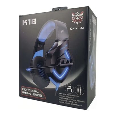 Headset Gamer Profissional Onikuma K1-B LED PretoAzul