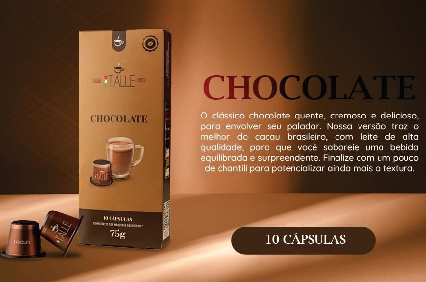 Delicie-se com a Magia Cápsulas Nespresso Chocolate Brûlée Cappuccino Café Italle - O Kit Perfeito de 40 Unidades
