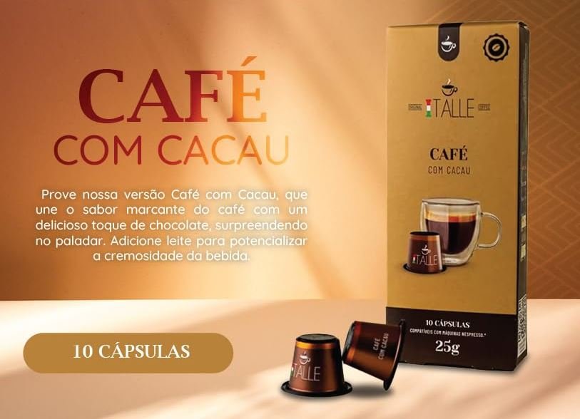 Delicie-se com a Magia Cápsulas Nespresso Chocolate Brûlée Cappuccino Café Italle - O Kit Perfeito de 40 Unidades