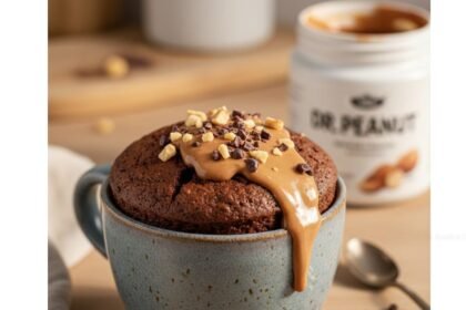 🌰 Bolo de Caneca Proteico de Avelã e Cacau (Dr. Peanut Gourmet)