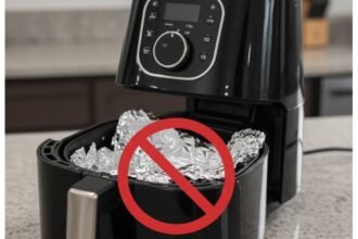 Evite usar papel alumínio no fundo da Fritadeira Air Fryer