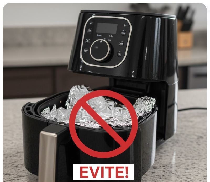 Evite usar papel alumínio no fundo da Fritadeira Air Fryer