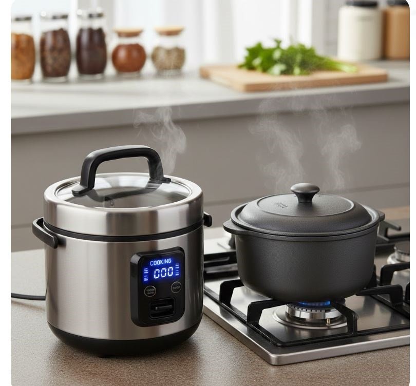 Panela de arroz elétrica é melhor que cozinhar no fogão