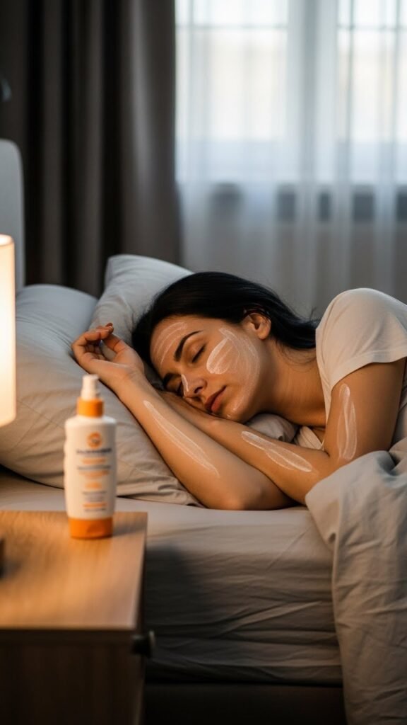 Pode dormir usando protetor solar no rosto