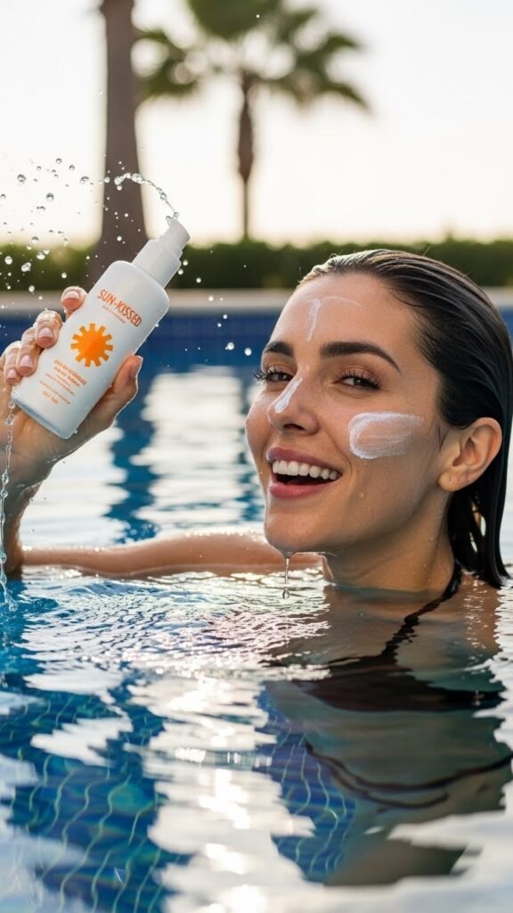 Protetor solar resiste ao suor e à água Precisa reaplicar após mergulho