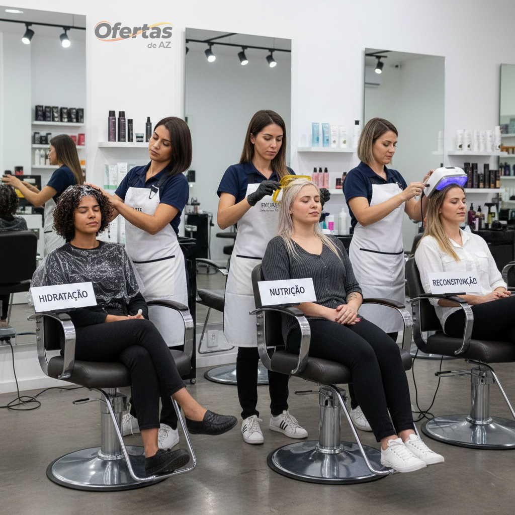 Qual a diferença entre hidratação, nutrição e reconstrução no salão
