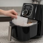 Use papel manteiga furado dentro da Fritadeira Air Fryer para evitar sujeira