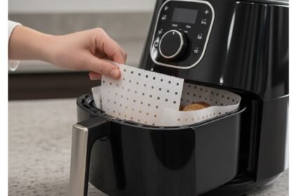 Use papel manteiga furado dentro da Fritadeira Air Fryer para evitar sujeira
