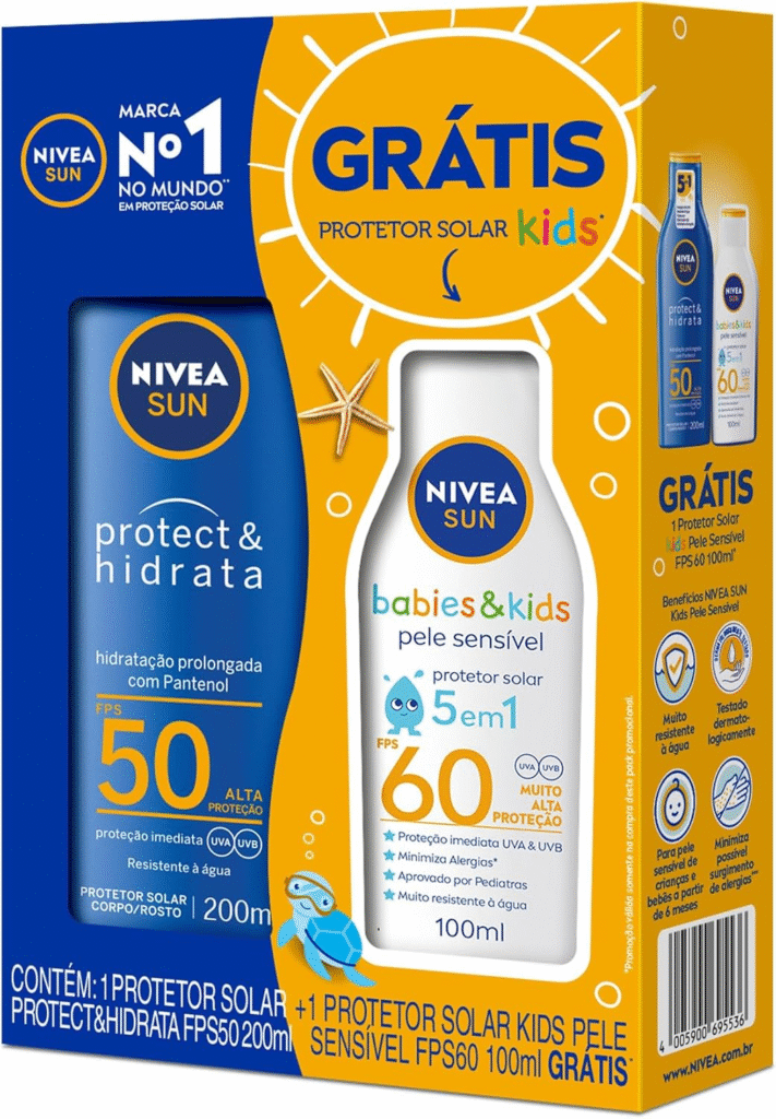 Protetor Solar Nivea Sun Kids & Babies Pele Sensível FPS 60