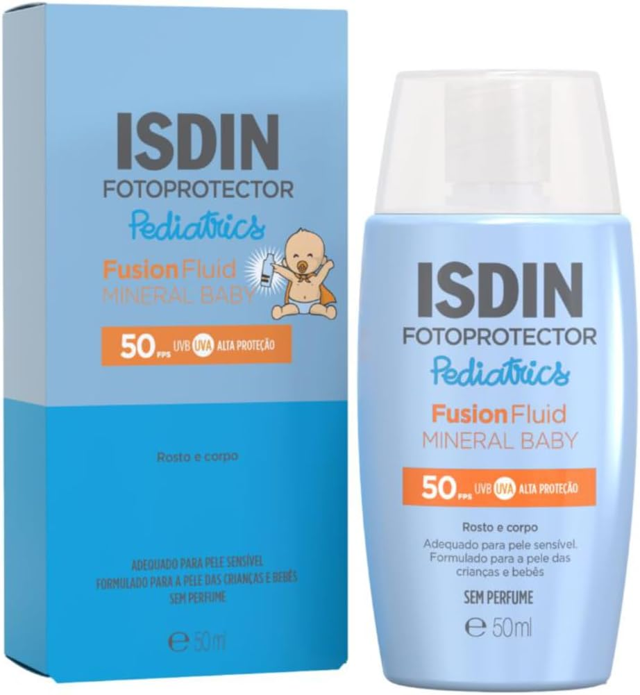 Protetor Solar Isdin Fusion Fluid Mineral Baby FPS 50 50ml