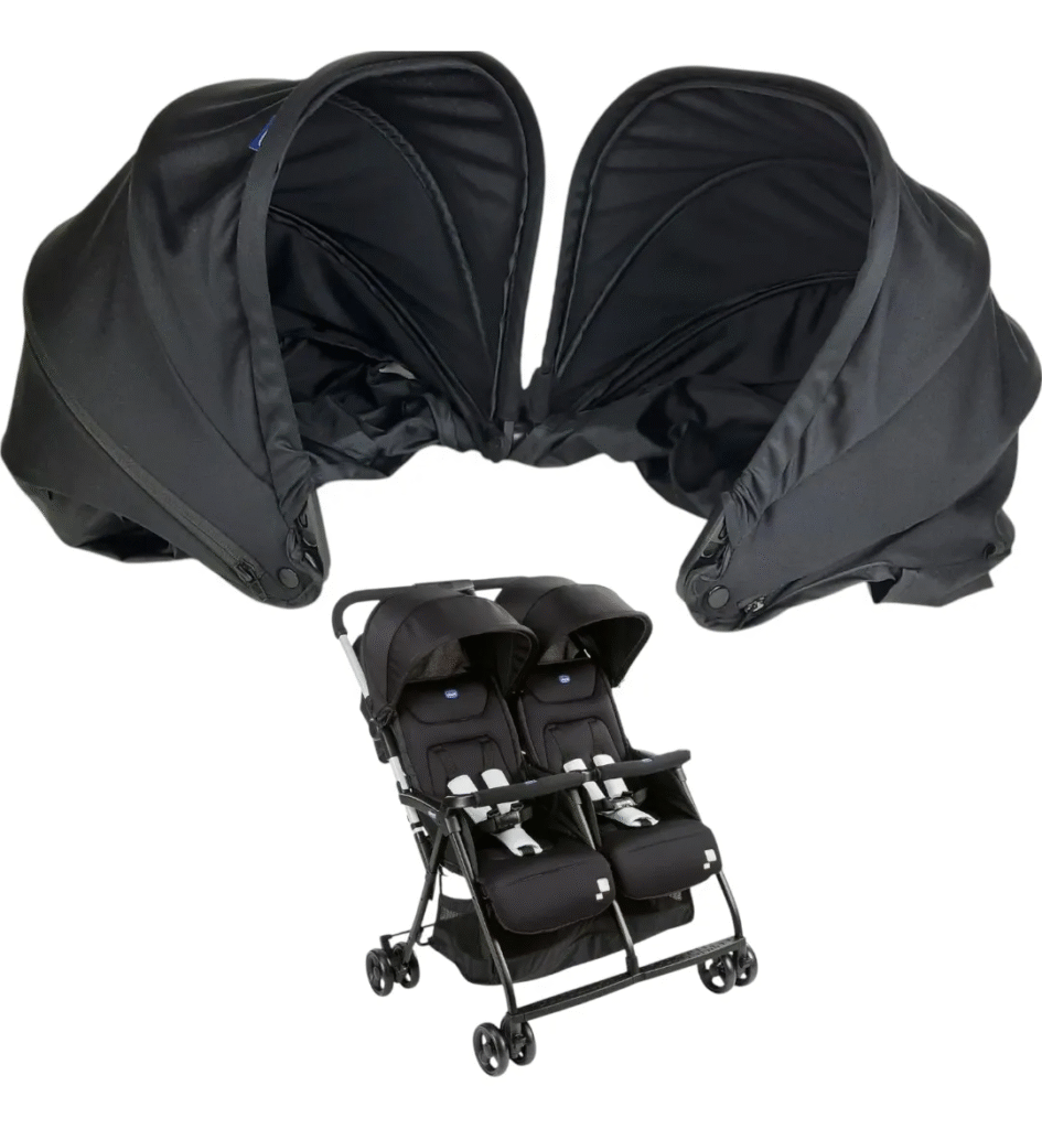 Carrinho Para Gemeos Ohlala Twin Blacknight